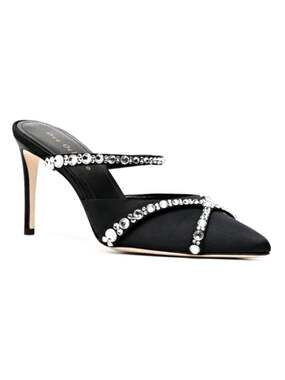Dee Ocleppo Women's Grenada 80mm Satin Mules Black Size 6.5 (MSRP $325)